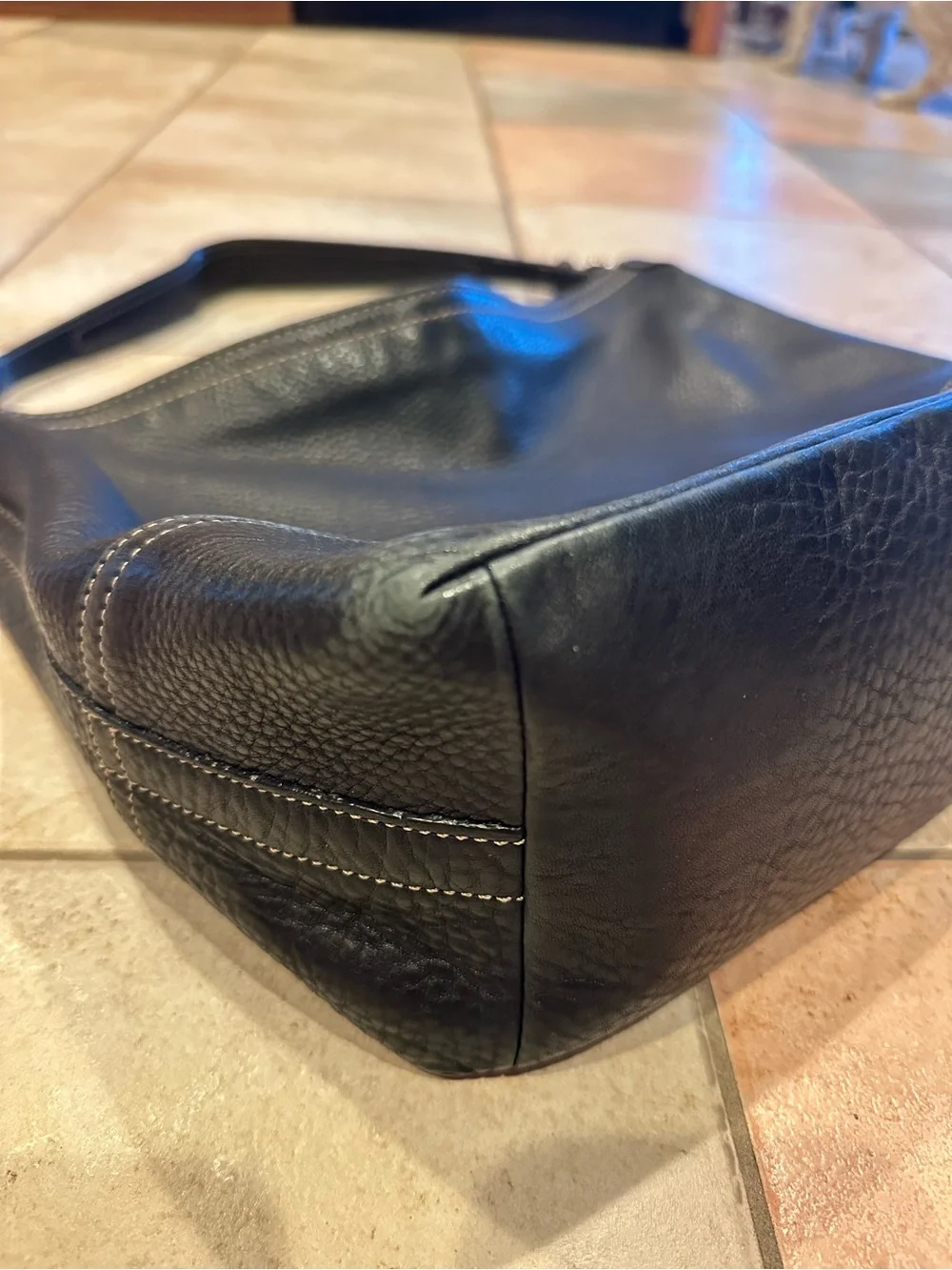 Vintage Coach Black Leather Bag